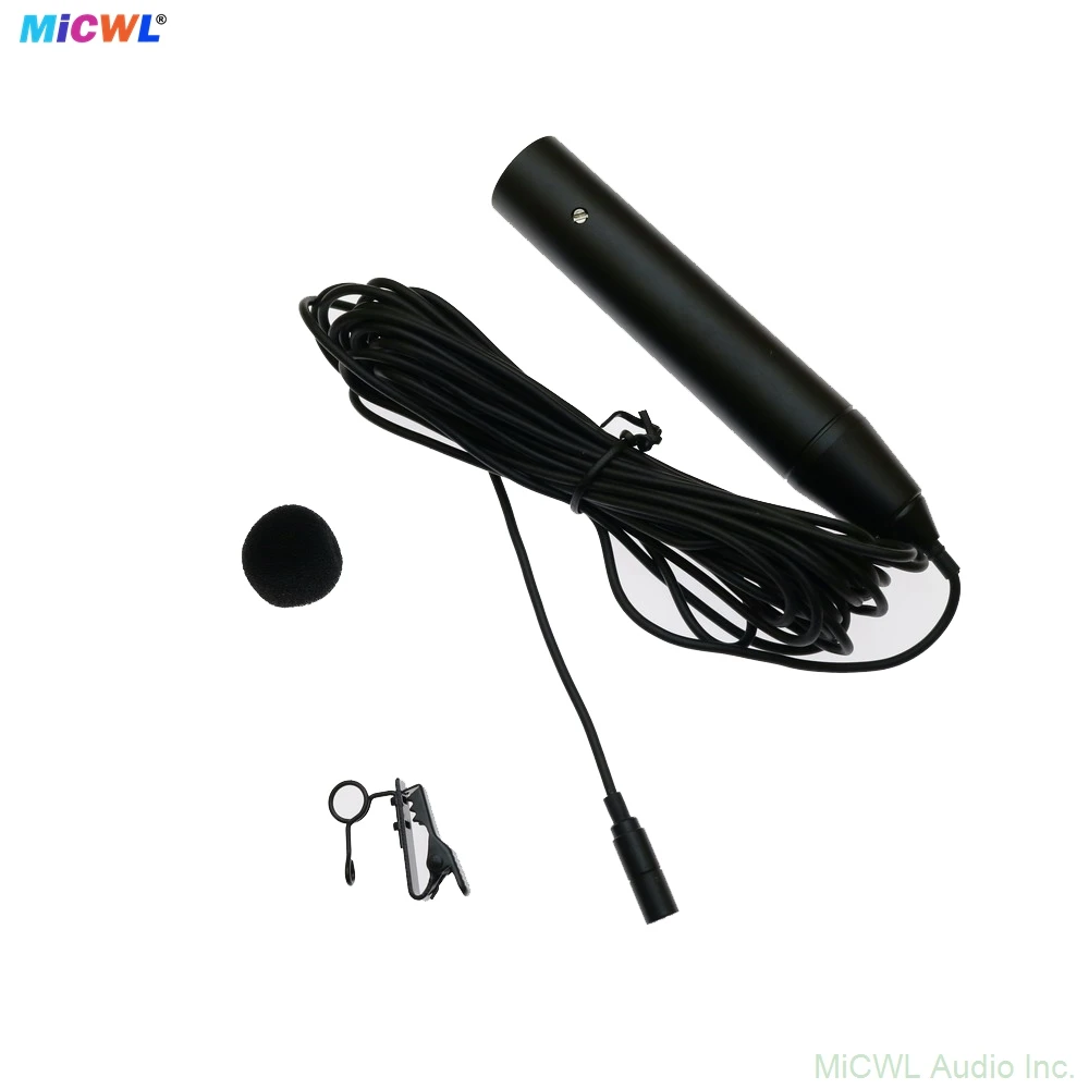 

new XLR 3Pin Phantom Power Lavalier Lapel Microphone For Sound Console DJ Mixer 5m Cable