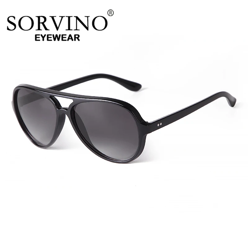 SORVINO Trend Retro Aviation Sunglasses Tortoiseshell Gradient Men Vintage Rivet Women Brand Design Oversized Pilot Sun Glasses