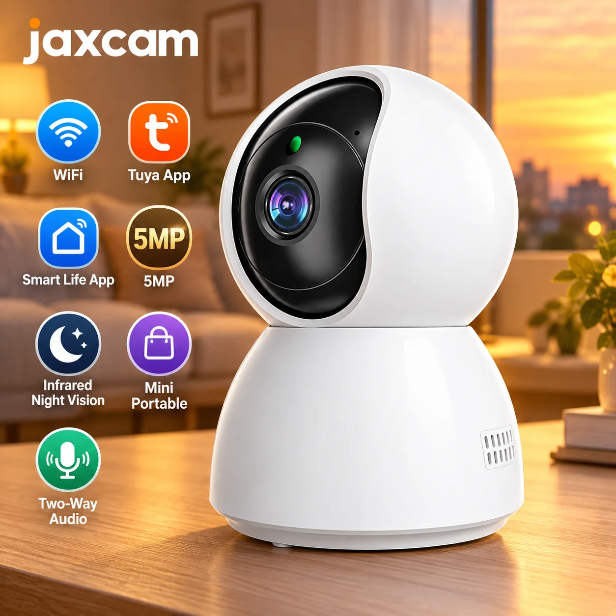 Home Security Flood Lights - 5MP mini Tuya Smart Life Home