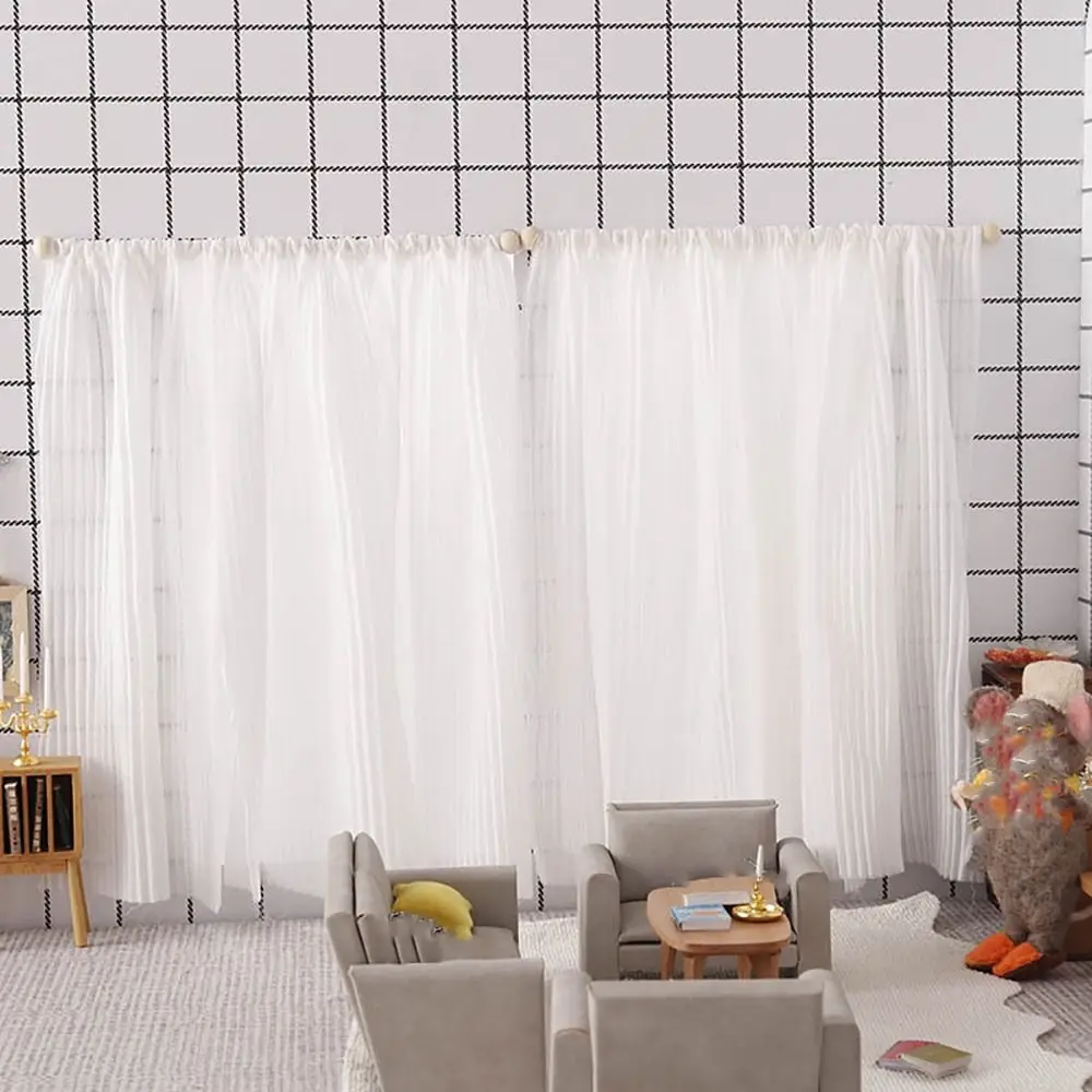 Creative 1/12 Dollhouse Curtain 2/3 Shades White House Window Decor Cosplay Scene Model Mini Model Furniture Dollhouse