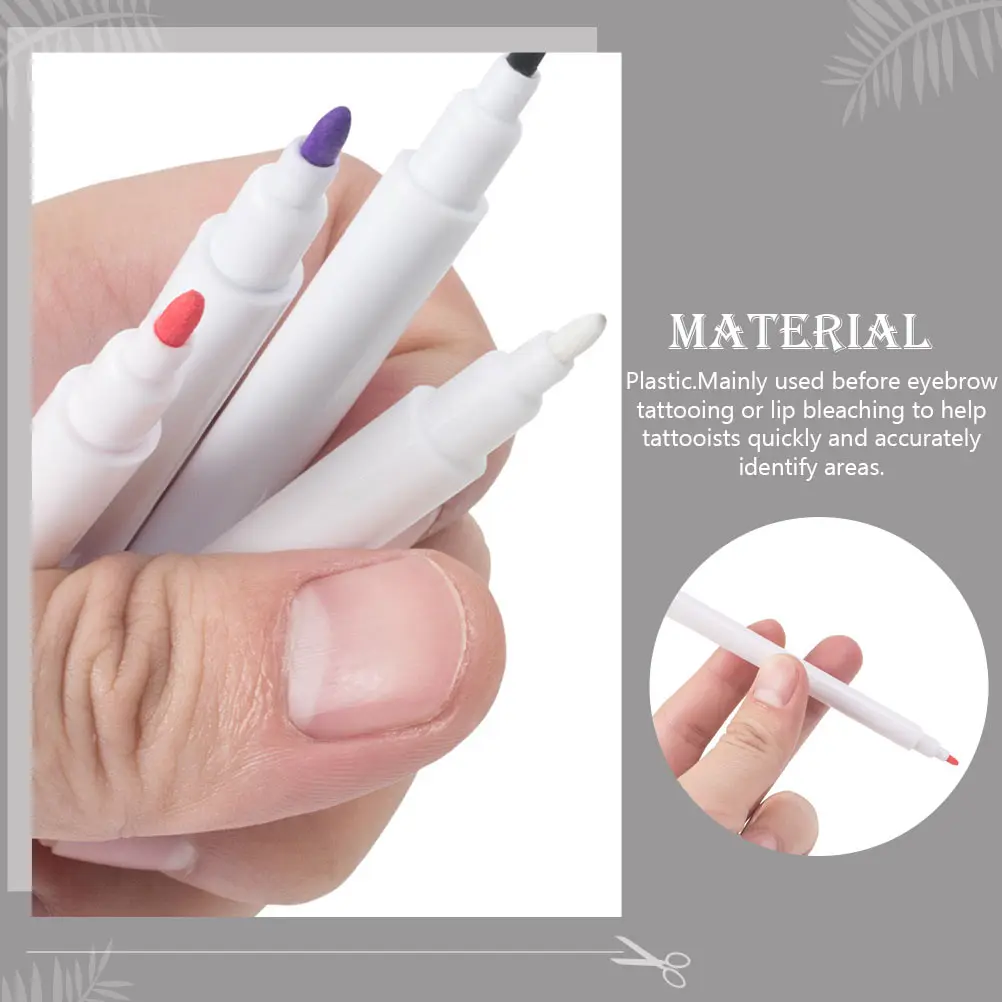 

4 Pcs Tattoo Marker Pen Single Head Marking Professional Skin Pens Waterproof Tips for Artists Beginner Use