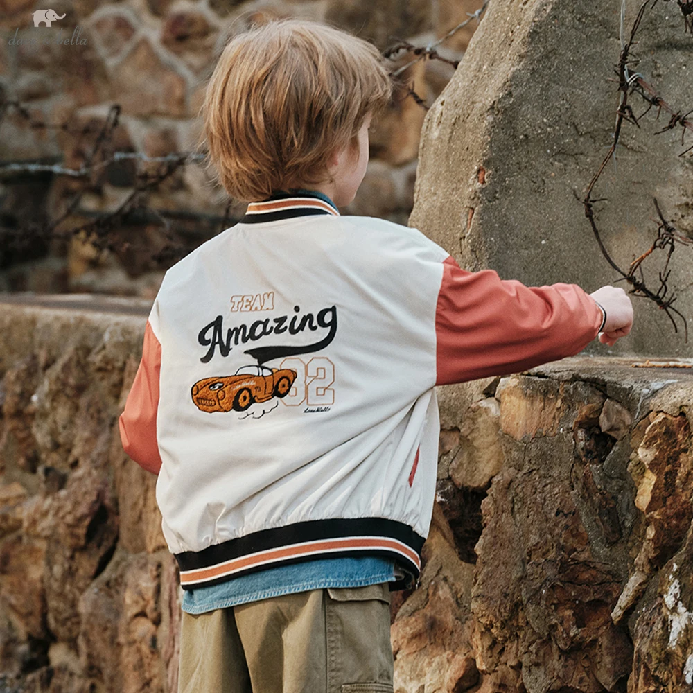 

Dave Bella, весенне-осенняя куртка с принтом для мальчиков, пальто для детей, повседневная уличная бейсбольная верхняя одежда, детская одежда, пальто DK1260029