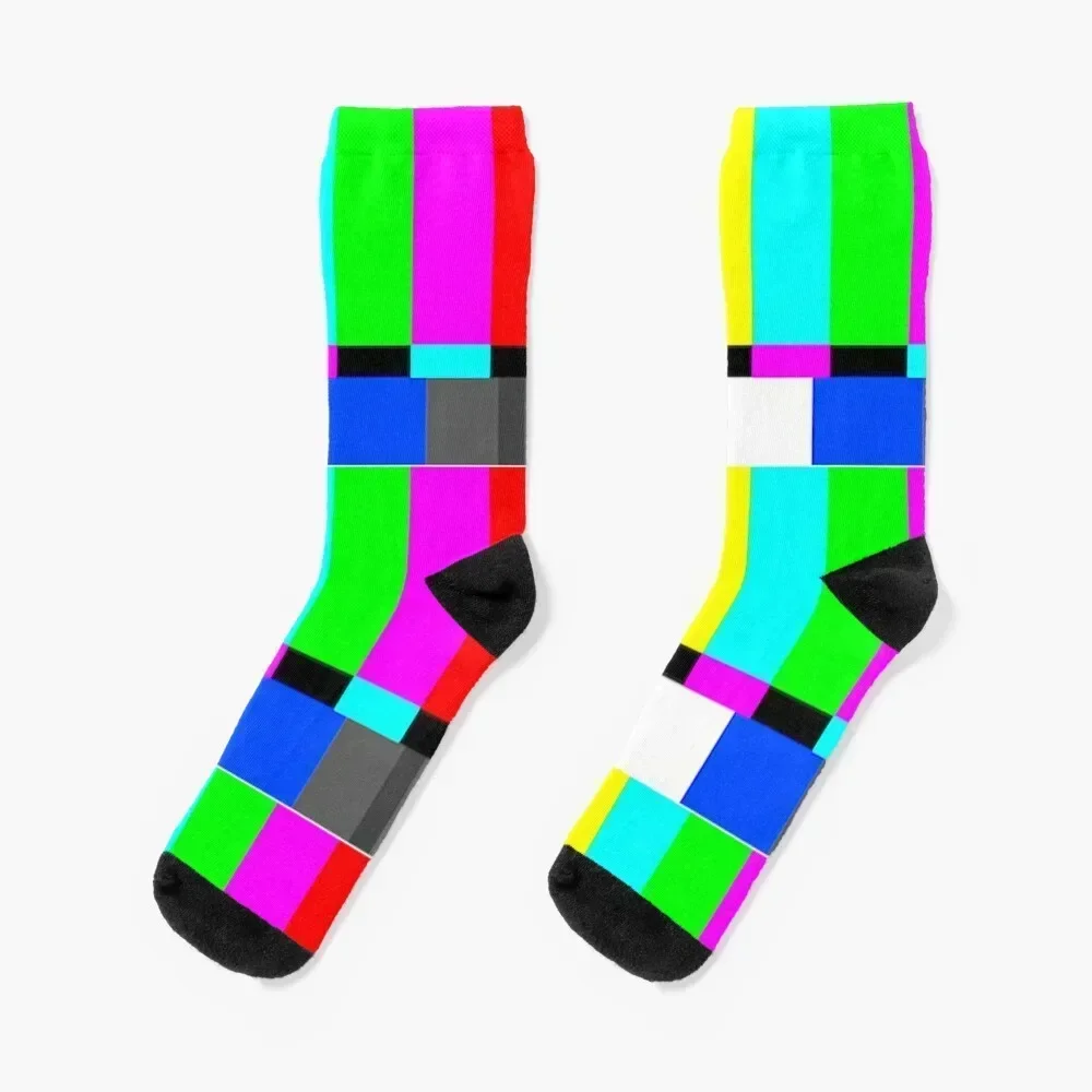 

SMPTE Standard Definition Television Color Bars Socks shoes Heating sock custom funny gift Mens Socks Women's