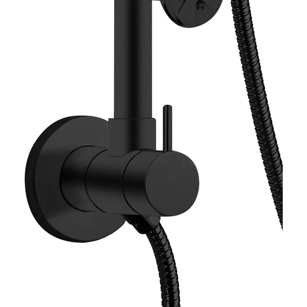 Matte Black 8 Rain Shower with 5-Function Handheld, Sprayer, 3 Body Jets, Slide Bar, 2.5GPM