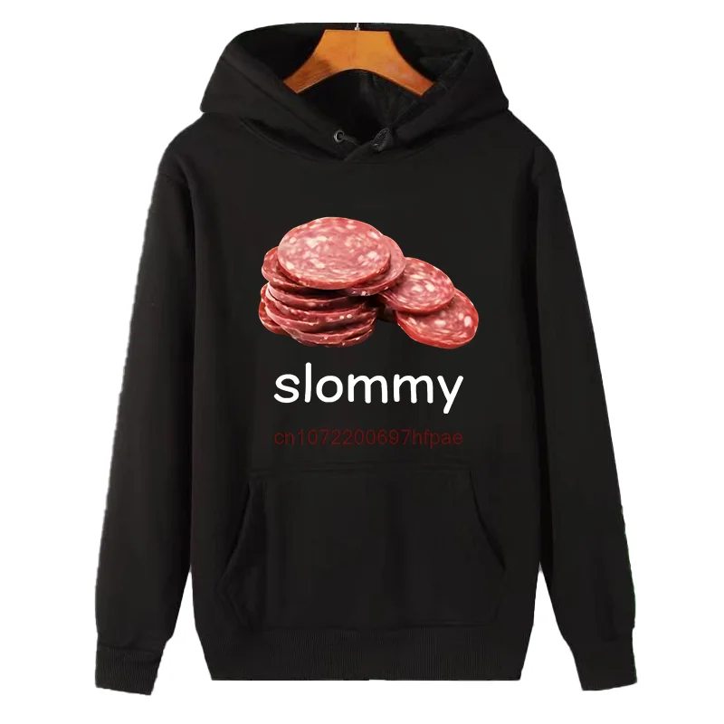 

Забавные толстовки с капюшоном Slommy Salami Meme, подходящие для всех возрастов, зимние предметы первой необходимости, толстый свитер с капюшоном, мужская одежда