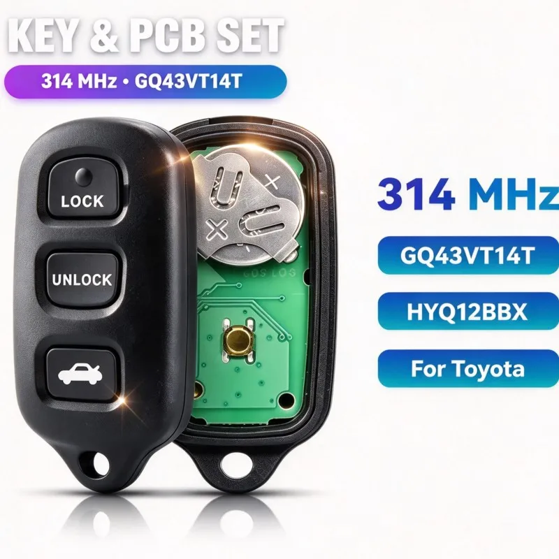 GQ43VT14T HYQ12BBX 314.4Mhz Remote Car Key for Toyota Camry Corolla Matrix 1999 - 2006 2007 2008 2009 2010 315Mhz