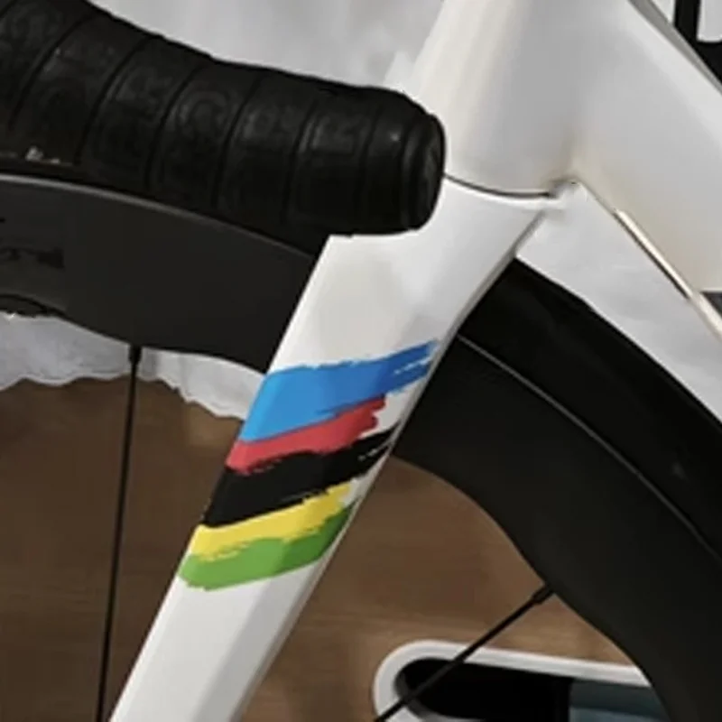 2 Stück personalisierte, kreative Regenbogen-Graffiti-Fahrradaufkleber, geeignet für Rennräder, Mountainbikes, Fahrradrahmen – Detail 5