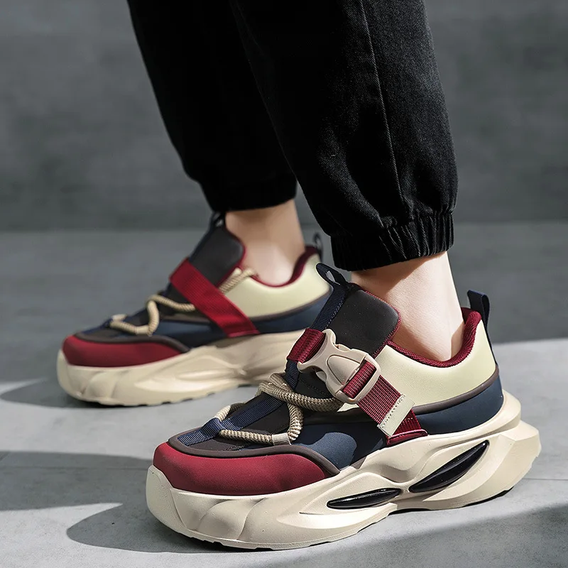 

Sneakers for Men Retro Thick-soled Height-increasing Men Shoes Fashion Tower Buckle Versatile Casual Men Shoes Zapatillas Hombre
