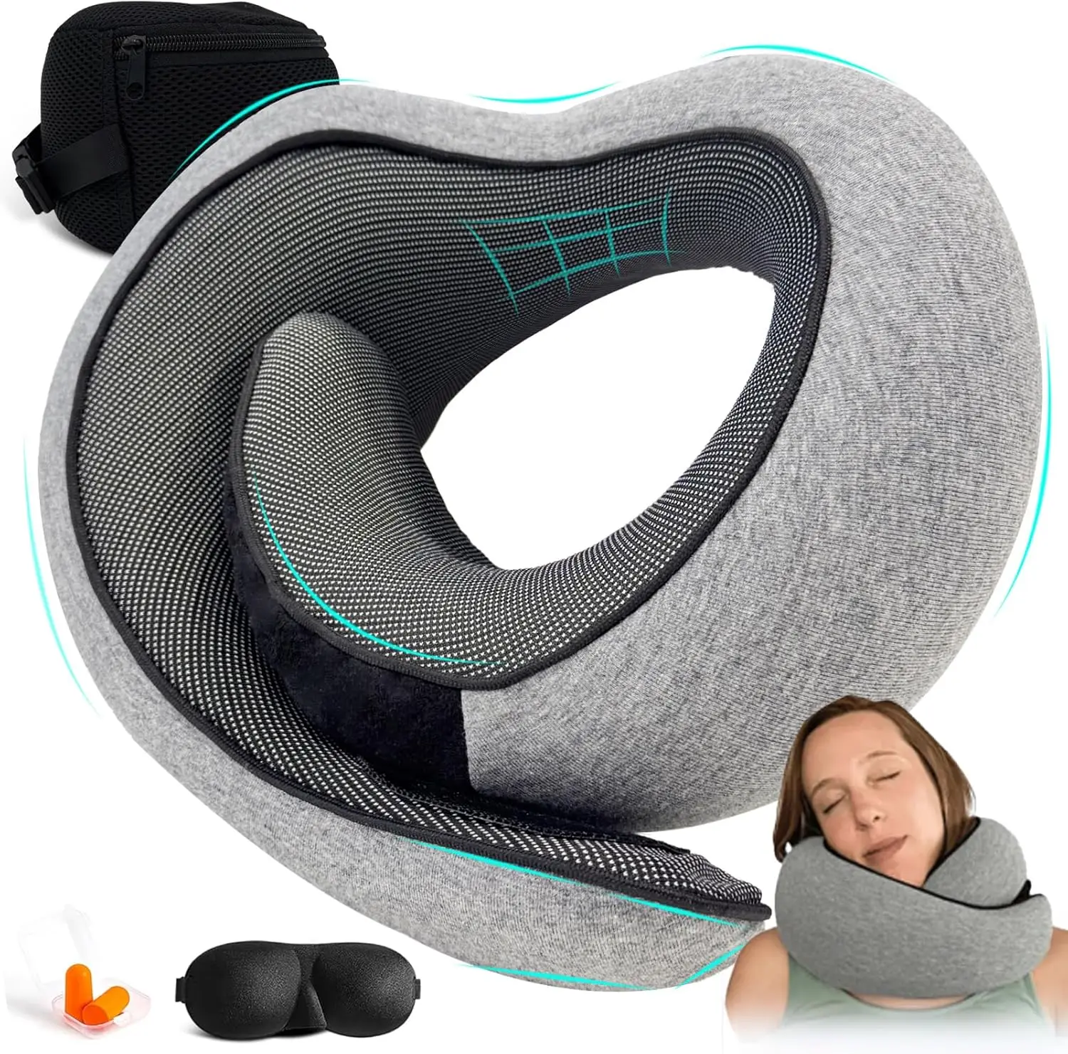 Dreamjoys Travel Pillow, Aeroplane, Neck Pillow, Travel Pillow, Pillow Aeroplane, Travel Pillow, Memory Foam, Ideal for Travel