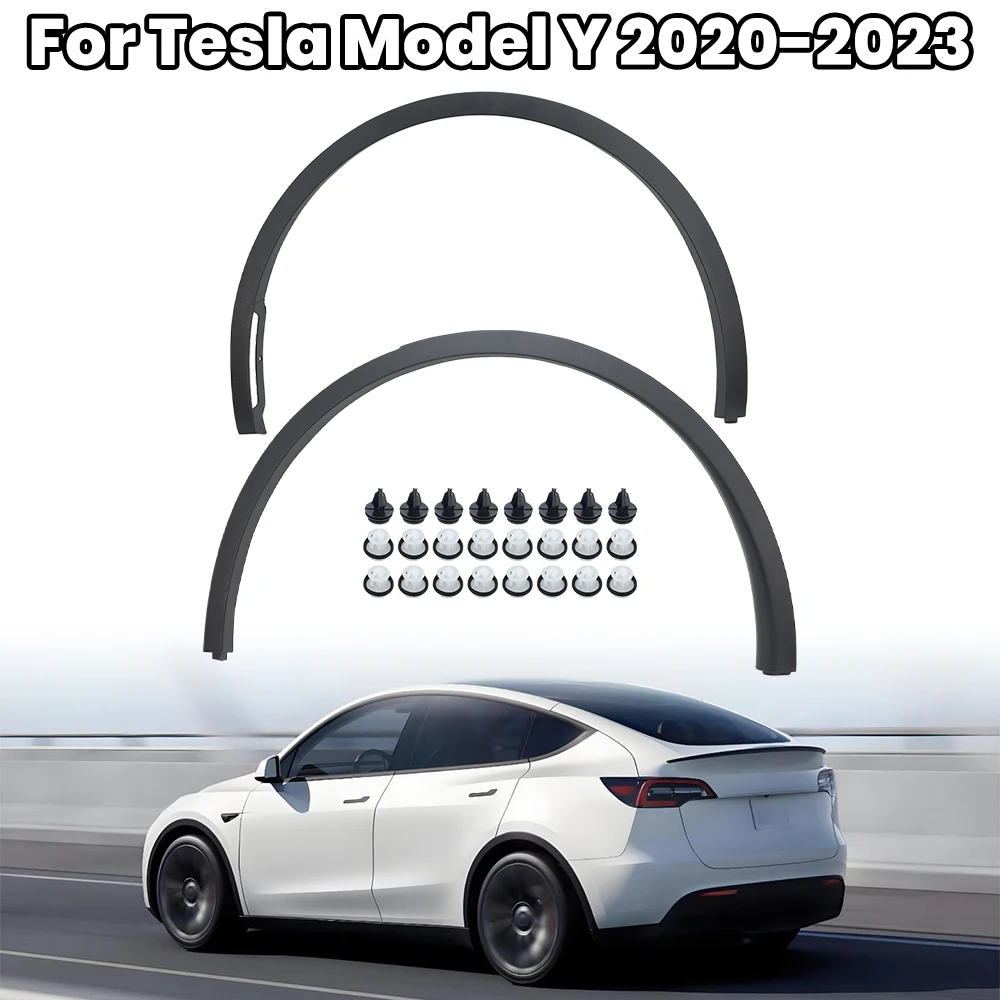

Front Rear Wheel Eyebrow Fender For Tesla Model Y 20-23 1494164-00-B 1494163-00-B Fender Arch Flare Mudguard Mud Flap Trim Strip