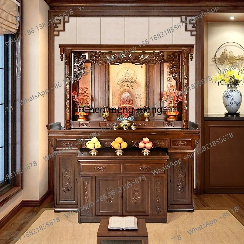 z183 Buddhist niche New Chinese vertical cabinet Household  offering table Serving Incense table Shrine cabinet  offering table