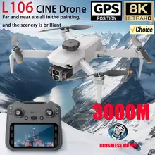 L106-1 PRO RC Drone 8K HD Câmera 5G WiFi FPV GPS Quadcopter com tela de controle remoto Drone profissional brinquedo de fotografia aérea