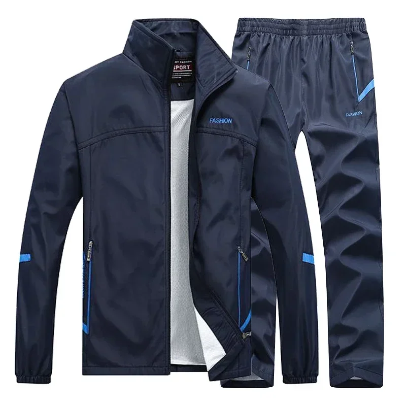Sportedly-Ensemble de sport 2 pièces pour hommes, veste et pantalon trempés, survêtement de jogging masculin, basket-ball, vêtements d\'entraînement,