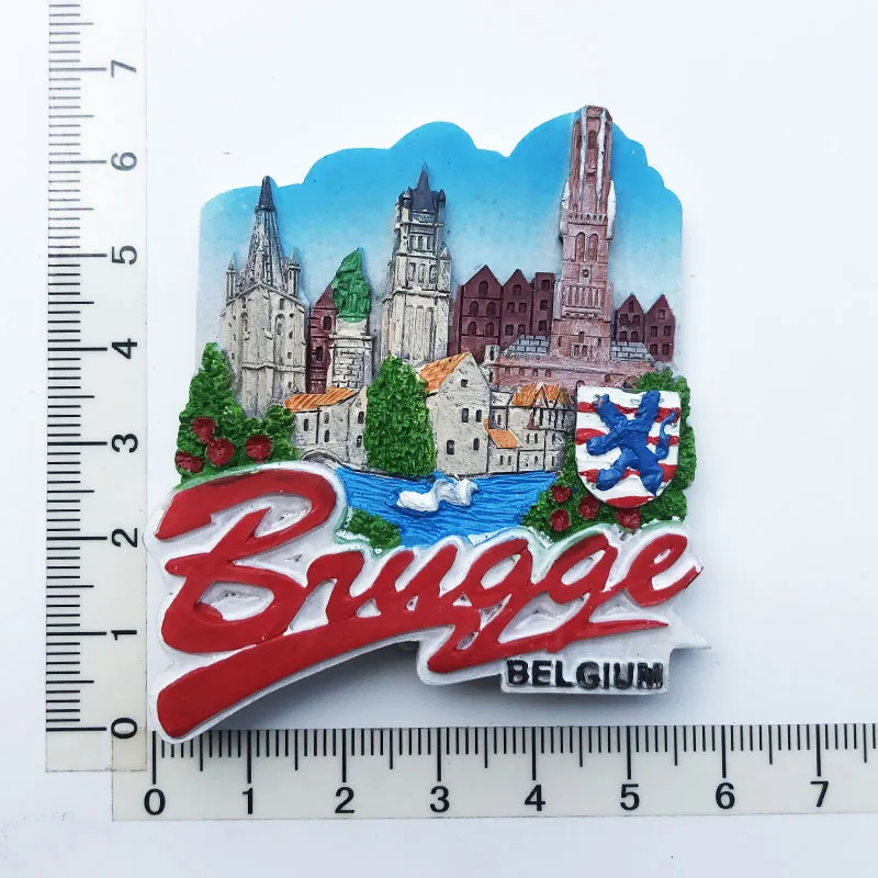 

Bruges, Belgium Fridge Magnets Travel 3D Memorial Magnetic Refrigerator