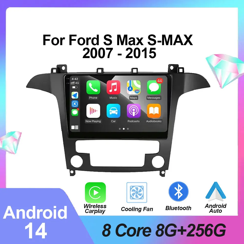 

Android 14 Car Radio For Ford S Max S-MAX 2007 - 2015 Multimedia Video Player GPS 4G Carplay Auto Stereo RDS IPS Head Unit