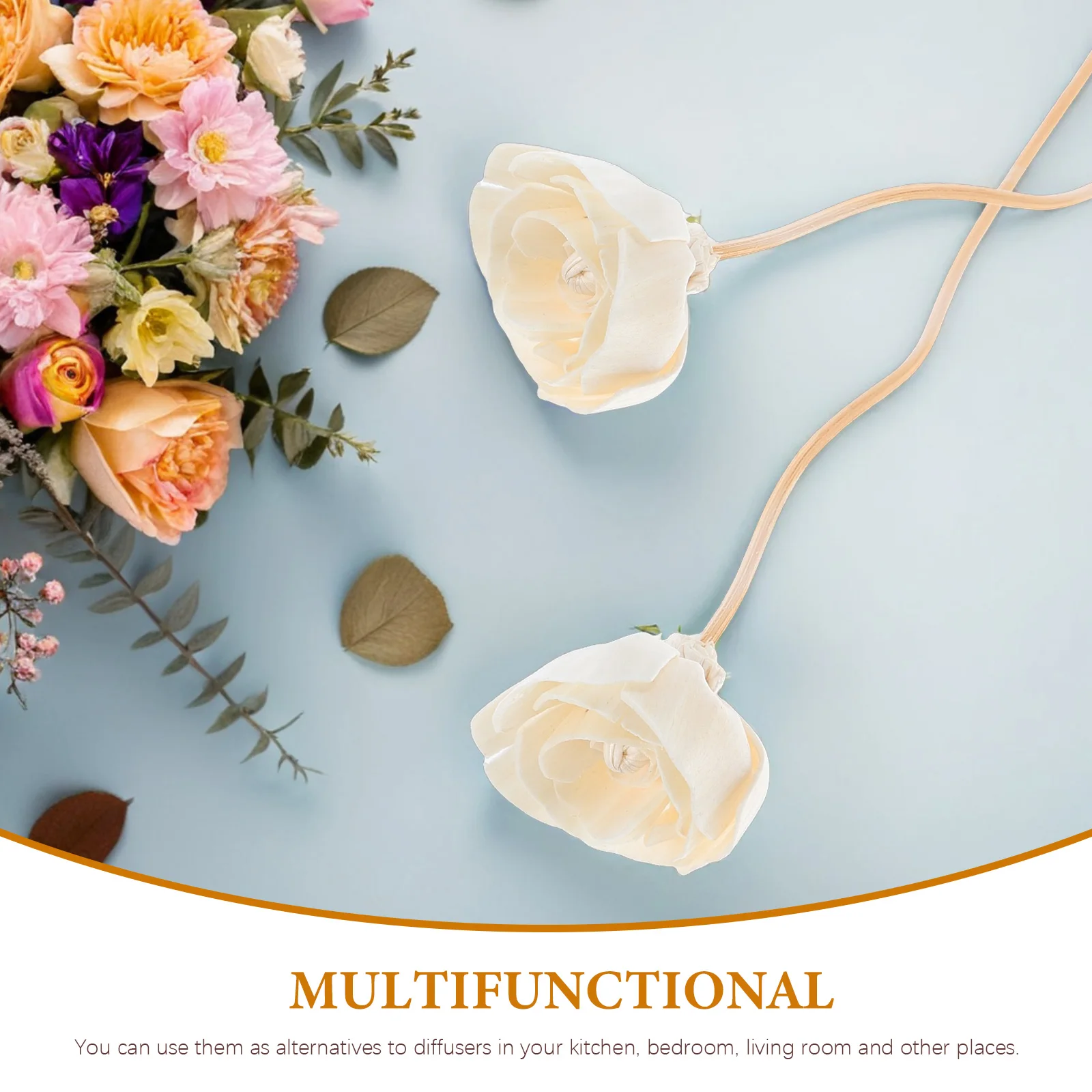 

8pcs Flower Aroma Diffuser Sticks Rattan Reed For Home Decor Aromatherapy Essential Oil Vines Bedroom Fragrance Accessories