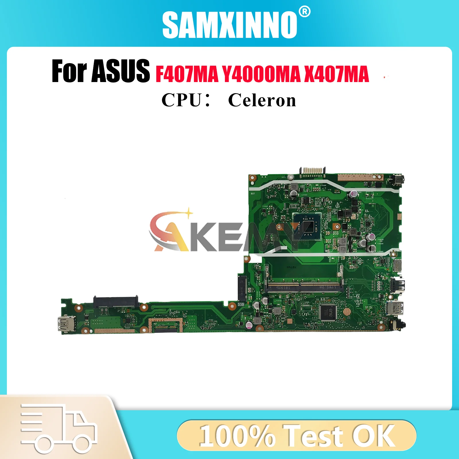 

X407MA Laptop Motherboard For ASUS VivoBook X407MA X407M F407MA Y4000MA Notebook Mainboard With Celeron CPU 100% tests OK stk