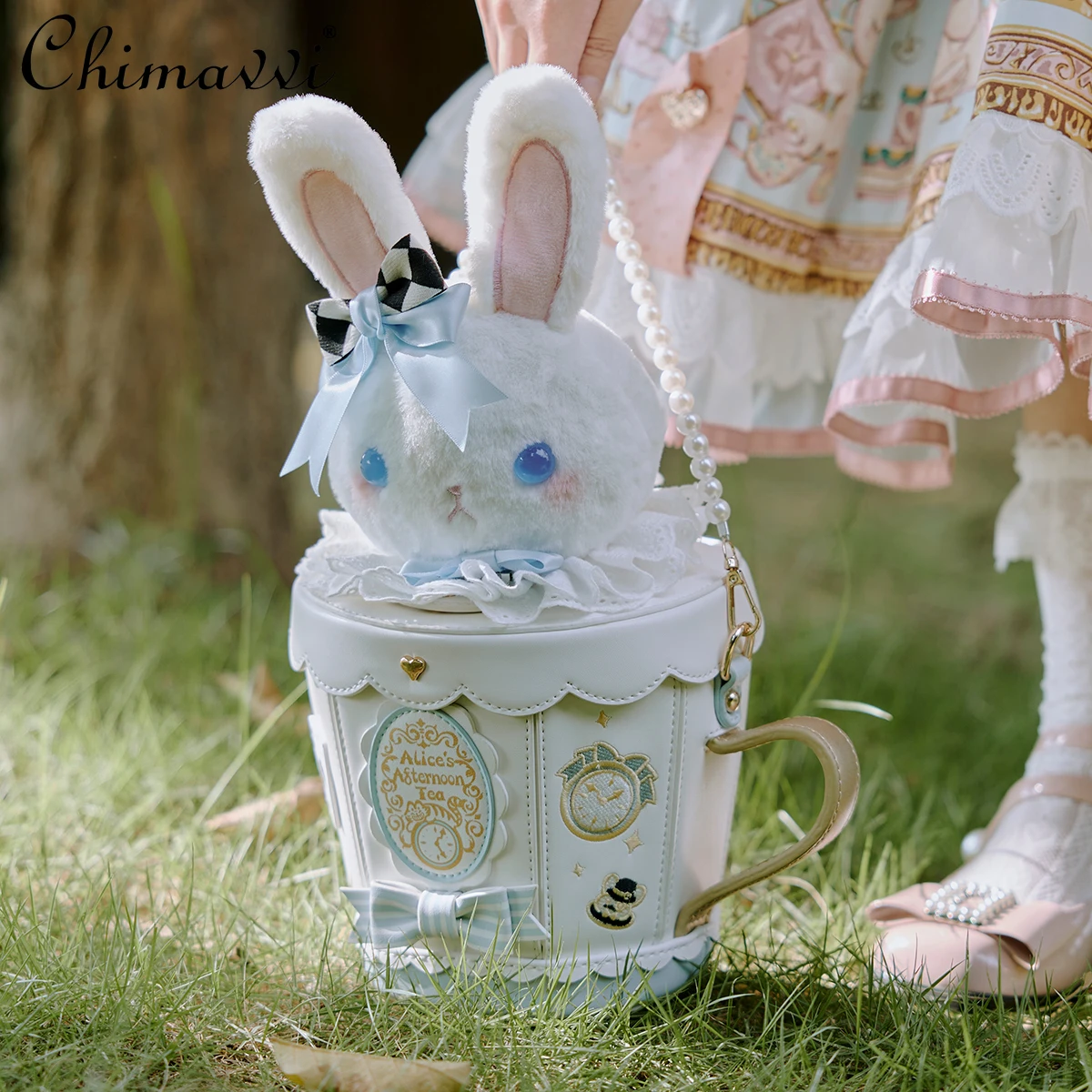

Original 2025 New Japanese Cute Lolita Cartoon Rabbit Plush Shoulder Bag Girls Women Sweet Kawaii Jk Uniform Oblique Span Bag