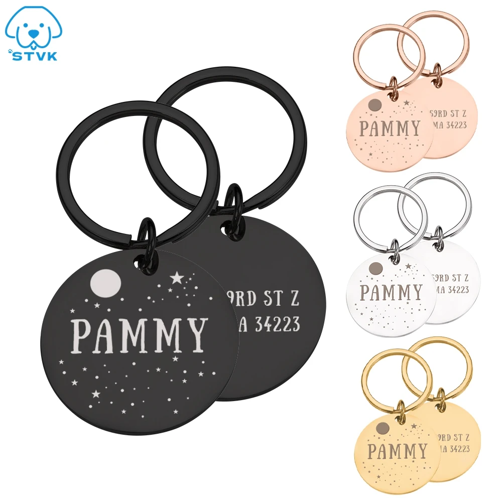 

Персонализованные Жетоны с именами кошек и собак, из нержавеющей стали, для ошейников, защита от потери, для кошек