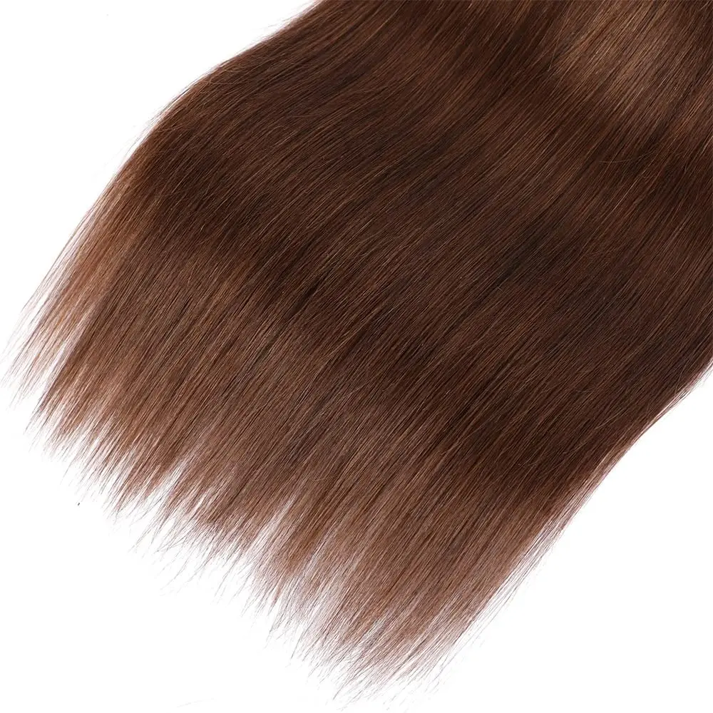 Pacotes retos do cabelo humano para mulheres negras, cabelo virgem brasileiro, cor marrom chocolate, #4, 3, 24, 26, 28 Polegada