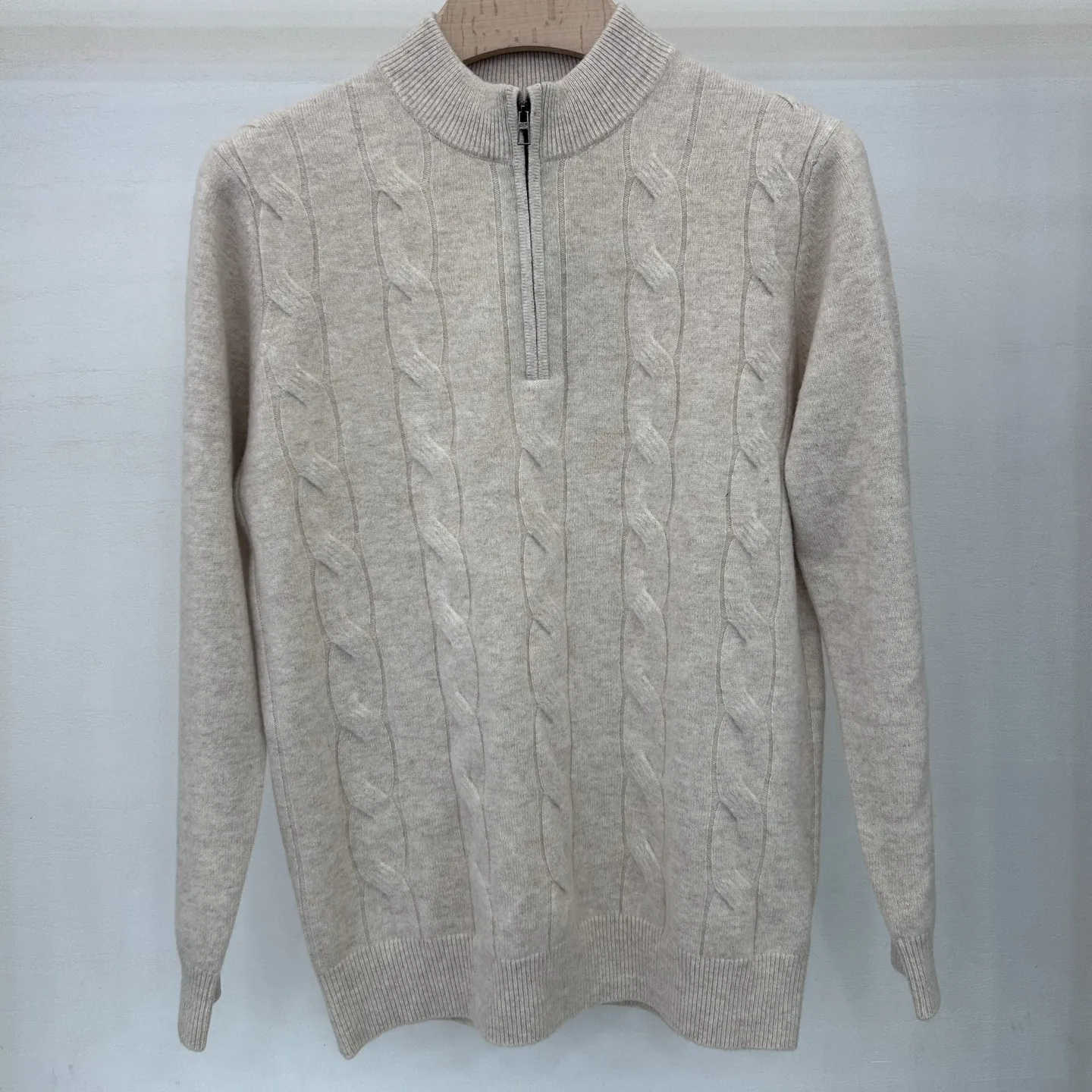 Italian LP 25 Early Autumn New Fashion Solid Color Comfortable Men's Casual Half Zipper Stand-Up Collar Long Sleeve Sweater