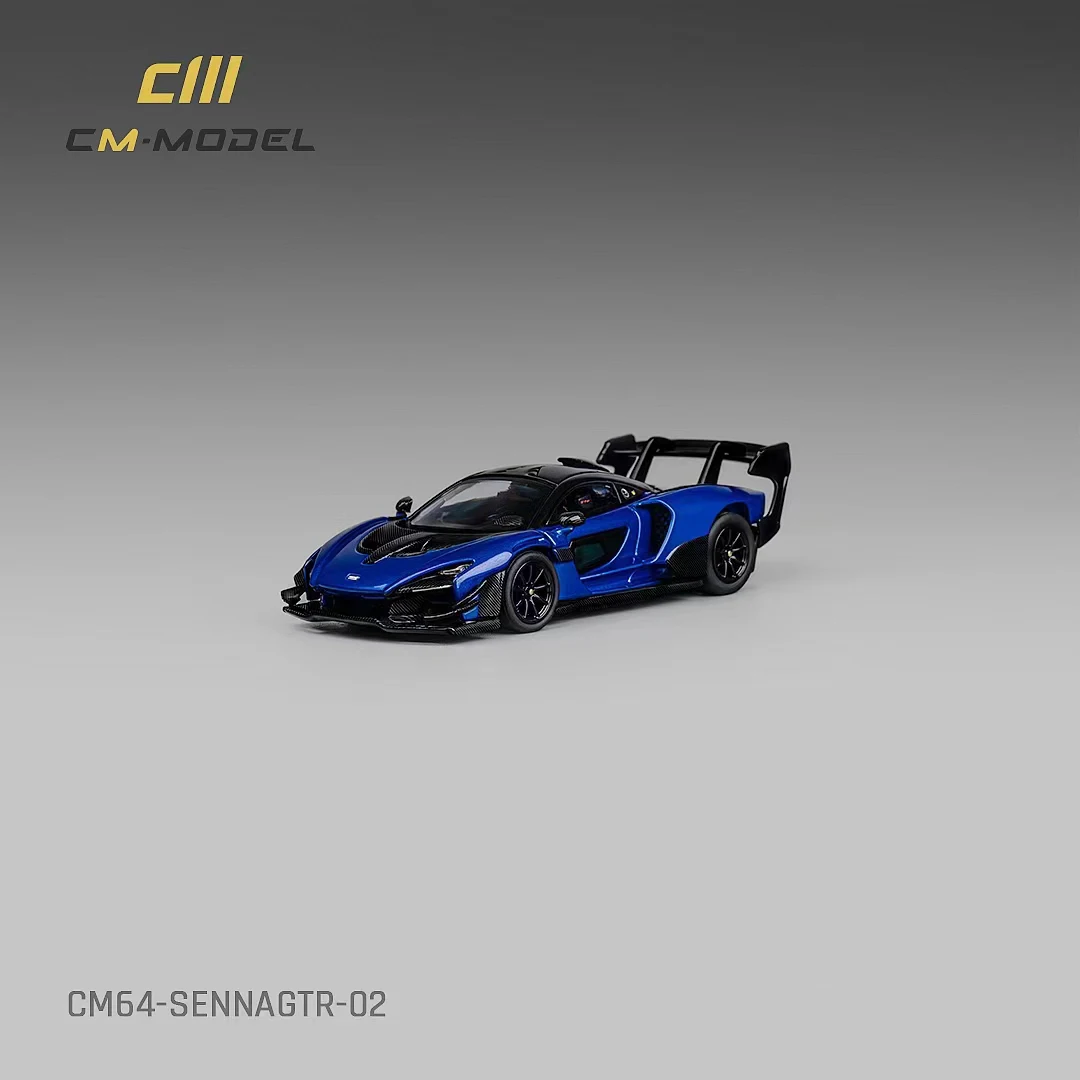 PreSale CM 1:64 Senna GTR Metallic Blue Diecast Diorama Car Model Collection Toys