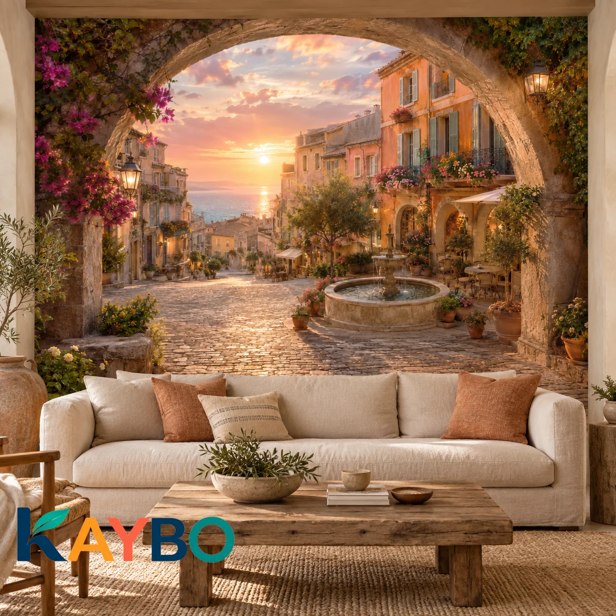 carta-da-parati-con-motivo-di-un-villaggio-mediterraneo-raffigurante-un-tramonto-e-una-scena-di-strade-costiere-non-autoadesiva-ideale-per-decorare-le-pareti-del-soggiorno-della-camera-da-letto-o-di-qualsiasi-ambiente-domestico