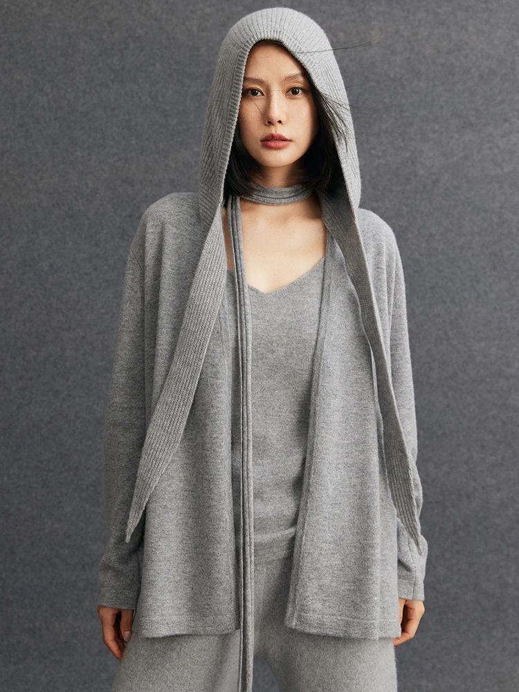 

TLOML New Women's 100% Cashmere Sweater Simple Style Cardigan Spring Autumn Soft Warm Office Lady Cashmere Knit High Quality Top