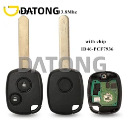 CHANKey 1/2 BTN FSK 312.12Mhz /313.8MHZ ID46 Chip Remote Car Key Fob per Honda Fit Stepwagon Odyssey -2006