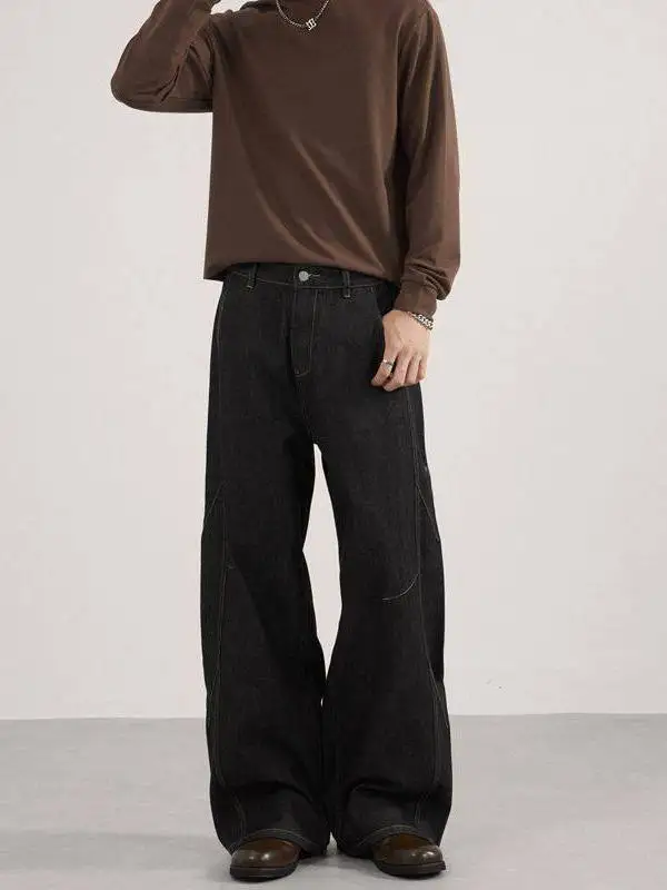 

Ретро-джинсы в американском стиле, оригинальные, мужские, модные, в стиле High Street, свободные, прямые, широкие, длинные брюки из хлопка и полиэстера.