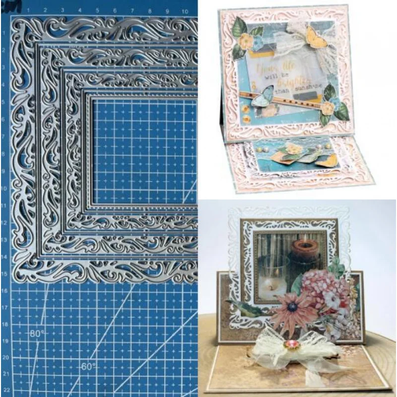 

Square Frame Metal Cutting Dies Scrapbooking Embossing Paper Card Crafts Stencil