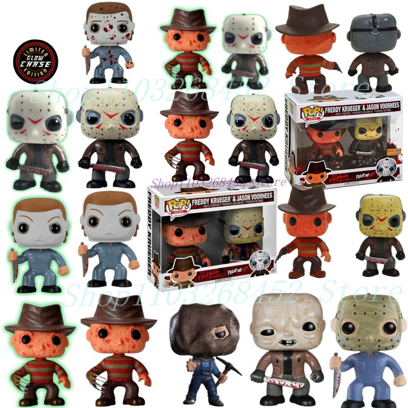 Новинка, экшн-фигурки Funko Pop Jason 01 Limit вурхи, Фредди 02, светящиеся 03 Майкл Майерс 622 202 Джейсон 361 611, Фредди и Джейсон 2, игрушки