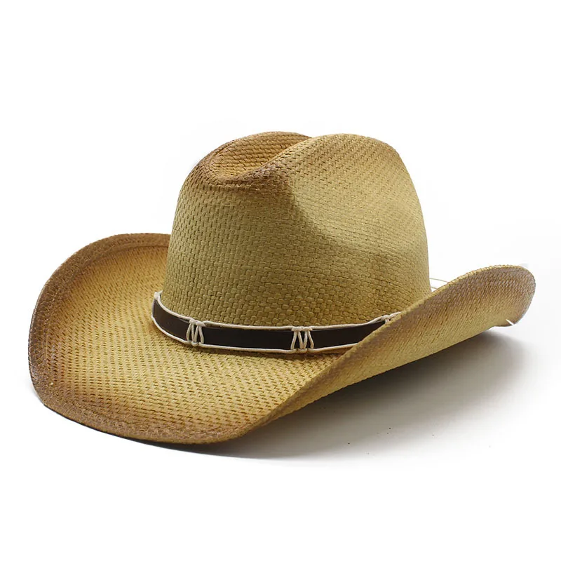 Straw Hat Spring And Summer Men's And Women's Spray Paint Gradient Sun Hat Sun Shade Vacation Sun-proof Straw Hat Cross-border