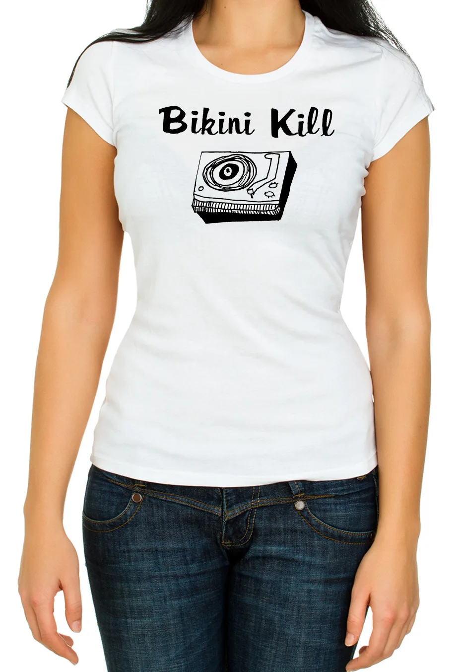 Bikini Kill White Women's 3 4 T Shirt K1039