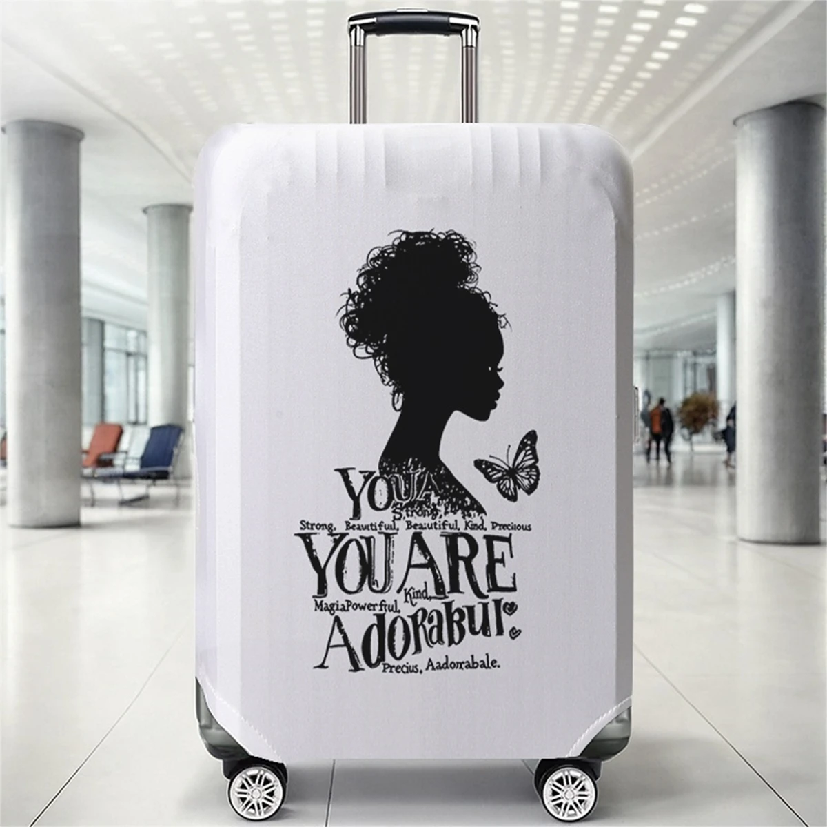 

Female power pattern luggage protection cover, suitable for 18-32 inch luggage covers, luggage handle gloves, travel accessories