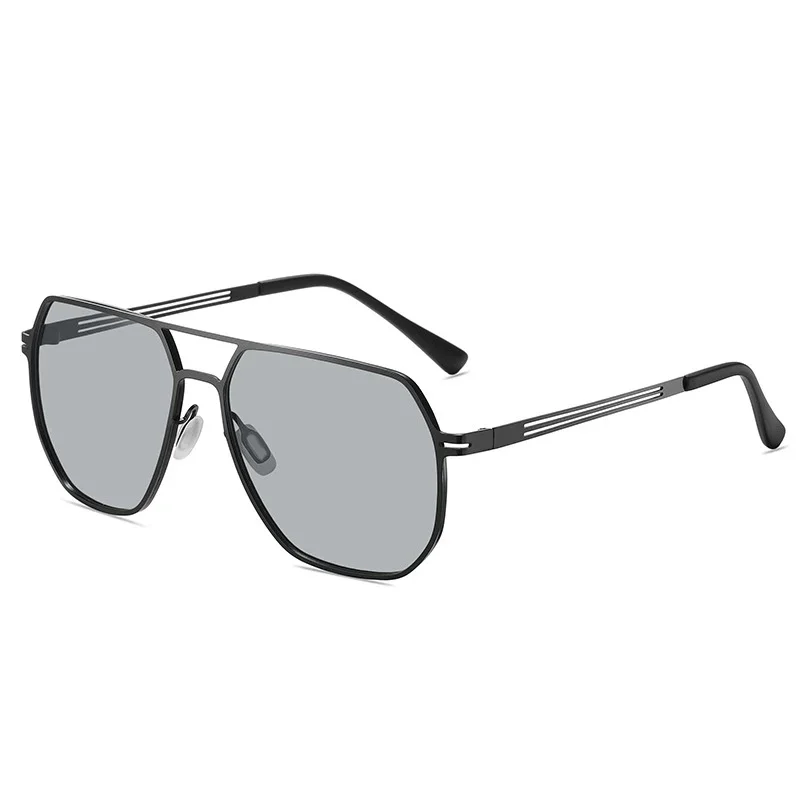 UV400 New Polarized Sunglasses Metal Double Beam Sun Visor Sun Protection Glasses Gafas Men Vintage Cycling Driver's Sunglasses