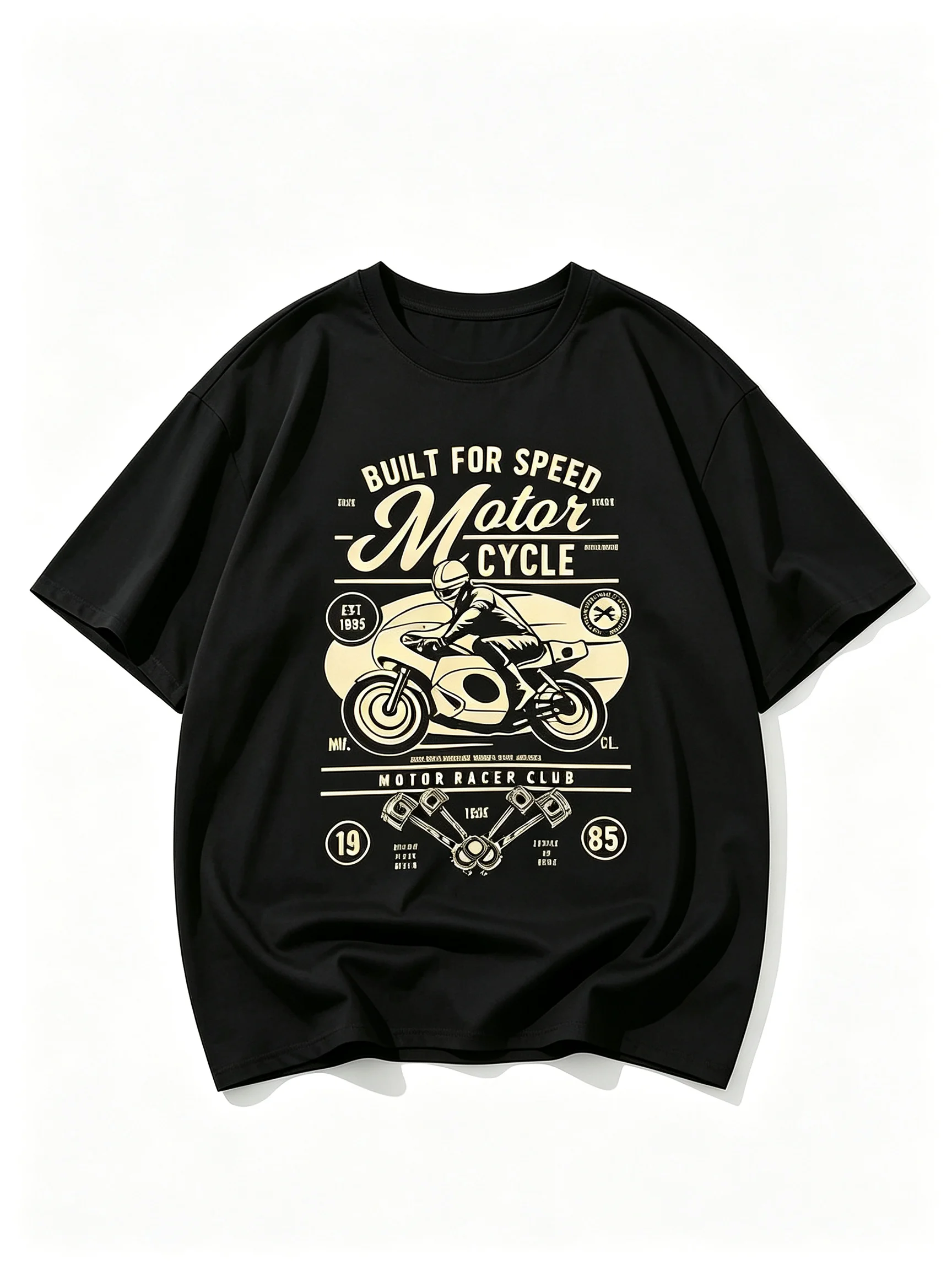 2026 New Camiseta de Motociclista Estilo Café Racer com Slogan 