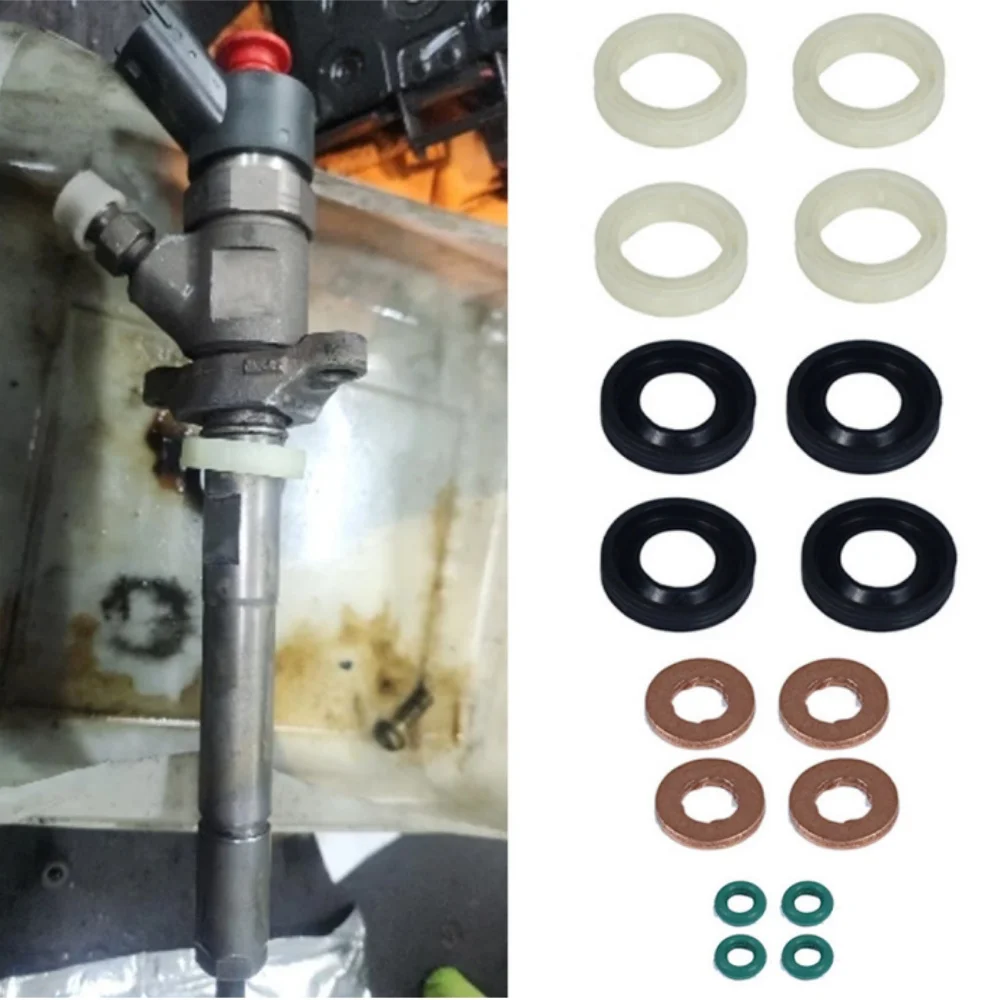 Car Oring Fuel Injector Seal Washer Set Gasket Set for CITROEN BERLINGO C3 C4 PICASSO PEUGEOT 207 307 407 2008 - 2013 1.6HDI