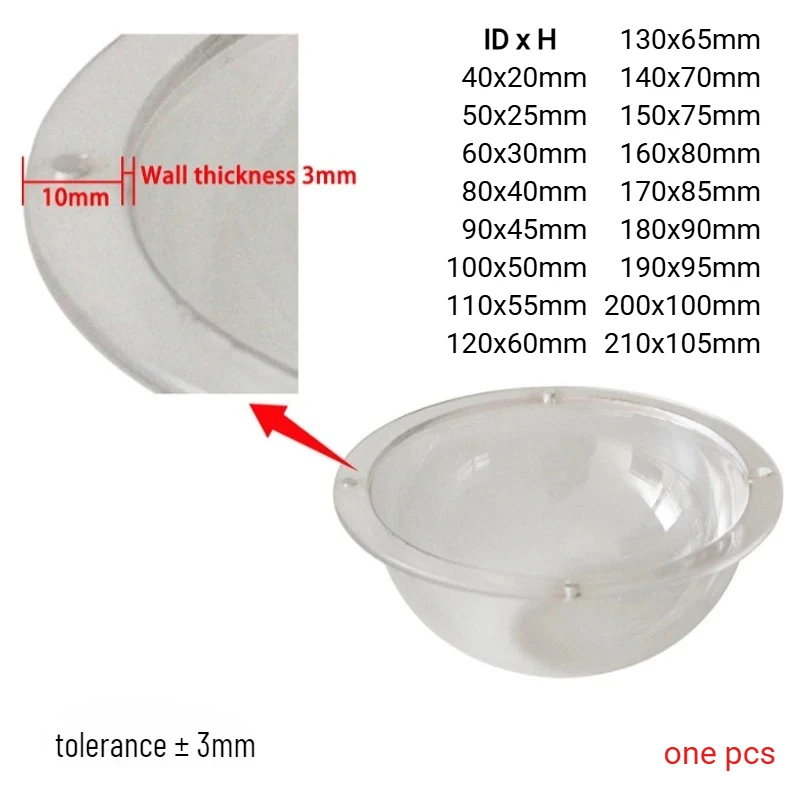 ID40-210mm 4 Holes Acrylic Clear Dome Cover for Indoor Outdoor Security CCTV Camera Housing Transparent Case Protective Cover