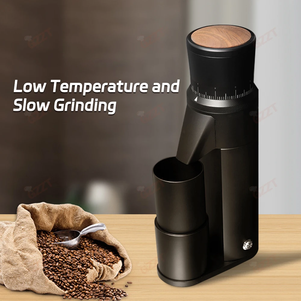 GZZT CG05 Slow Grinding Electric Bean Grinder DC Gear Motor 48mm 7-core Stainless Steel Burr Coffee Grinding Maker Coffee Mill