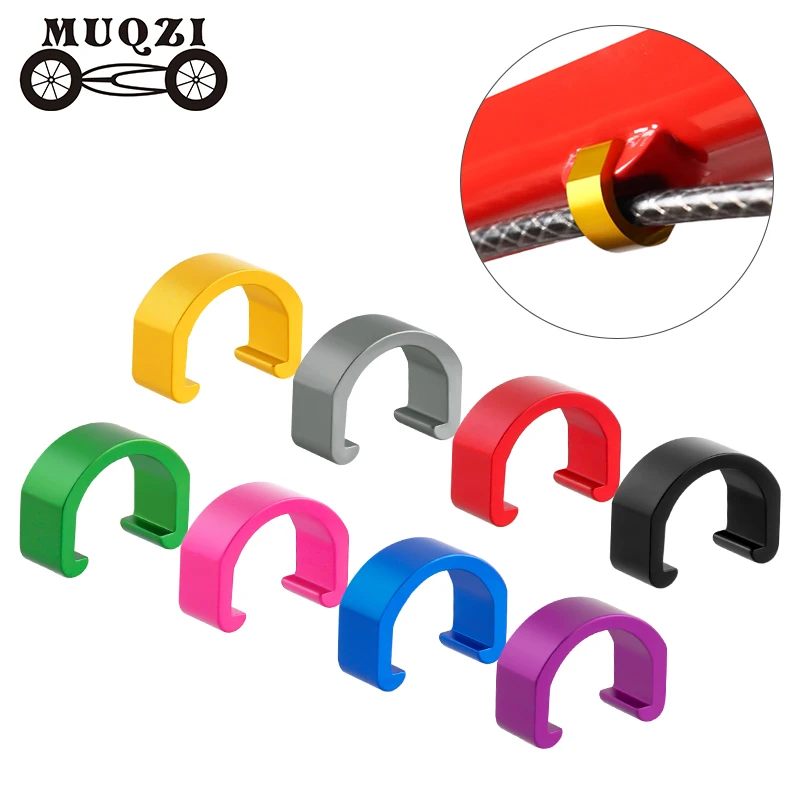 MUQZI 10Pcs Bicycle Brake Cable/Derailleur Line Buckle Tubing Cable C-Clip Aluminum Alloy Fixed Clamp Clips MTB Road Bike