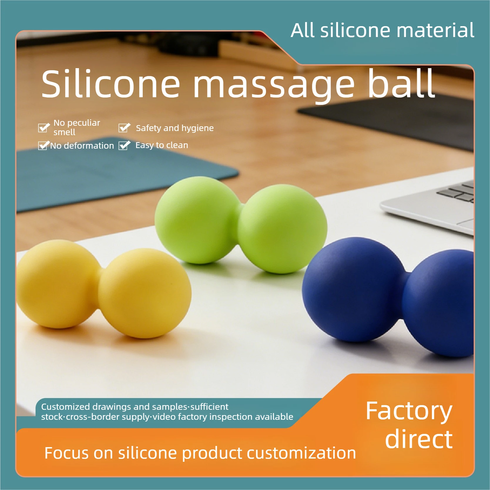 Silicone Peanut Massage Ball Fascia Ball 1 Pc Muscle Relaxation Deep Tissue Massager For Yoga Gym Back Neck Foot Pain Relief