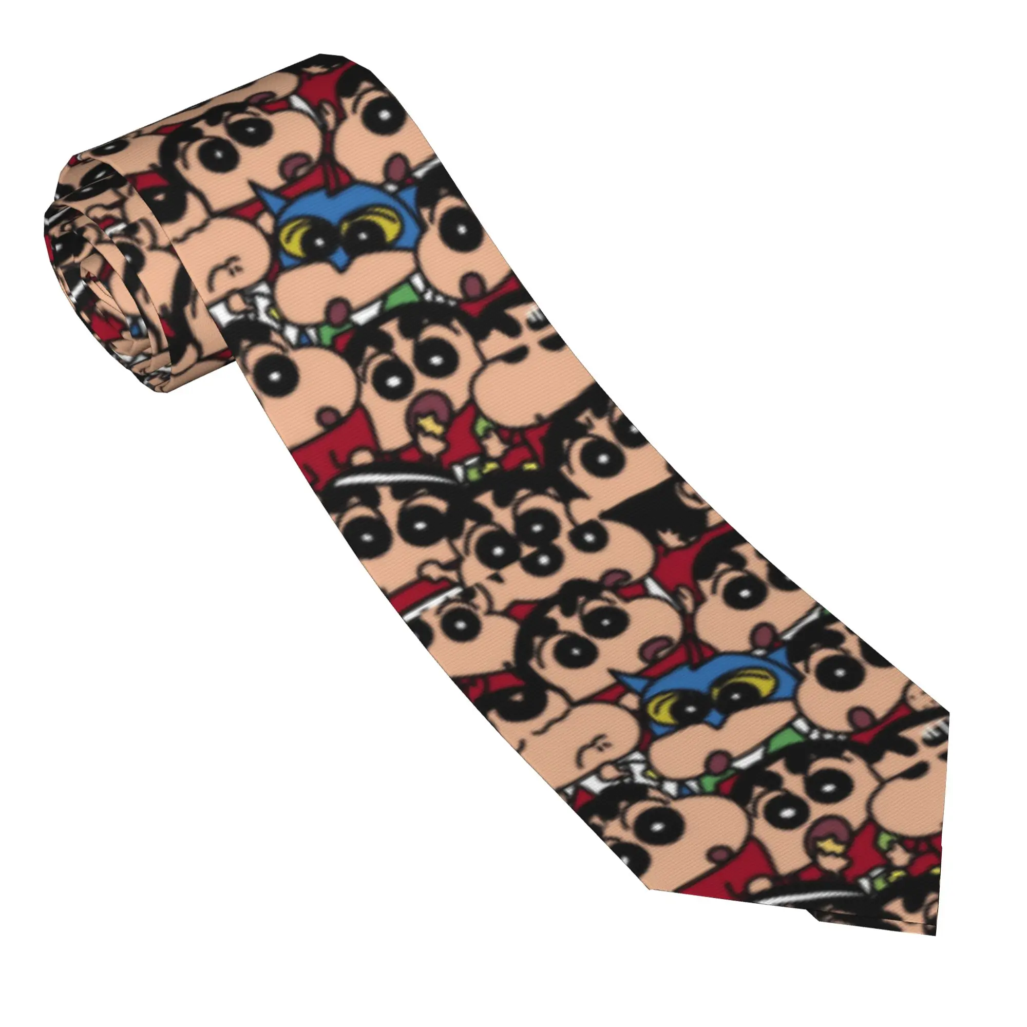 Shinchans Kawaii Manga Necktie Men Polyester 8 cm Narrow Neck Ties  for Mens Shirt Accessories Cravat Wedding Accessories Party