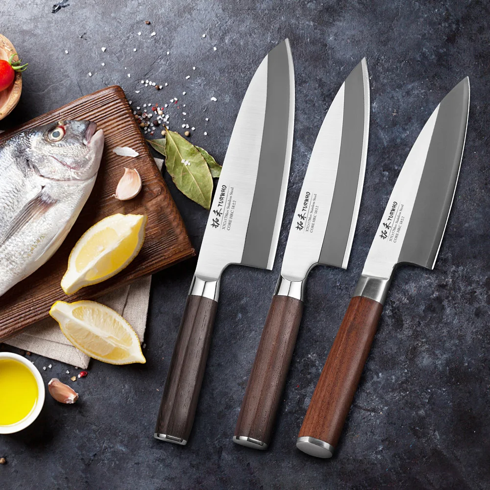 TURWHO Japanese Sashimi Knife Deba Salmon Sushi Filleting Kitchen Knives Yanagiba Fish Head Cleaver Chef Knives Kitchen Tools