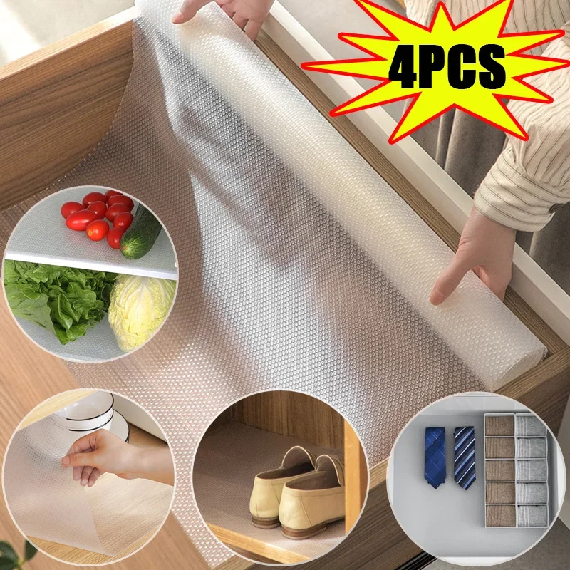 1/4PCS Drawer Mat Waterproof 30/45*150cm Mat Kitchen Shoe Cabinet Sticker Mildew-Proof Dirty and Oil-Proof Cabinet Mat