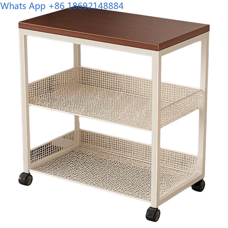 Kitchen Storage Rack with Wheels Movable Microwave Stand Multifunctional Fruit and Vegetable Organizer