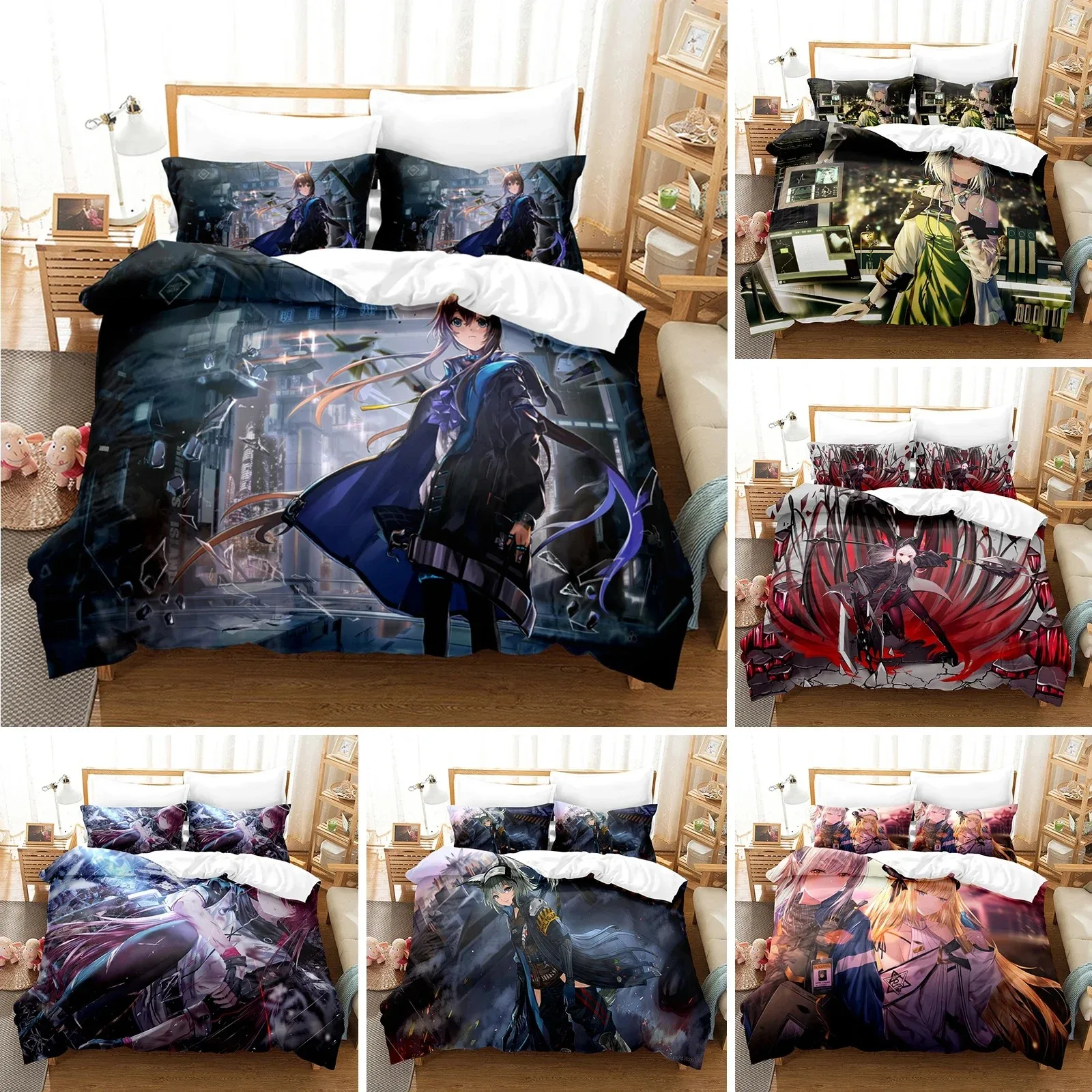 Anime Game Arknights Bedding Set Duvet Cover Bedroom Comforter Covers Single Twin King Size Quilt Cover Home Textile