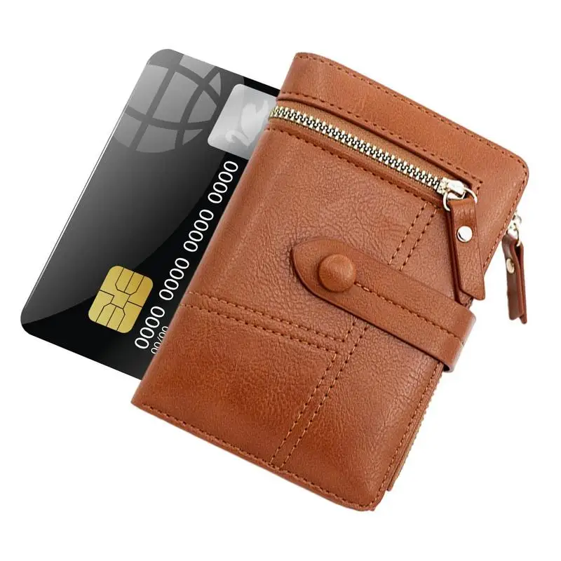 Pure Leather Credit Card Holder Luxurious Anti Rfid Men Brand Wallets Slim Attractive Trifold Coin Purse Women Fashion Accessory