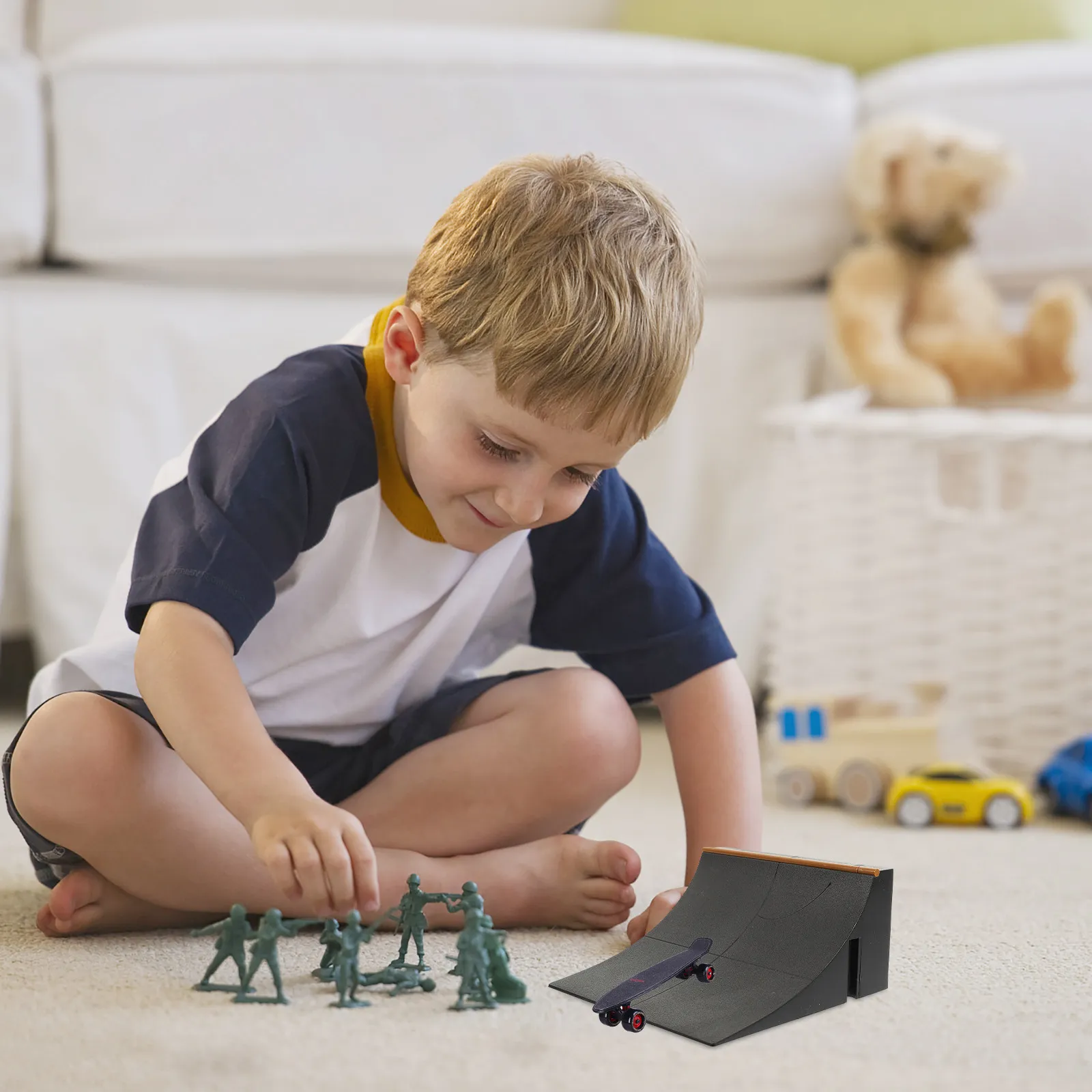 Advanced Fingerboard Strong Material Long-Lasting Mini Skate Ramp for Enhancement Family Interaction Play