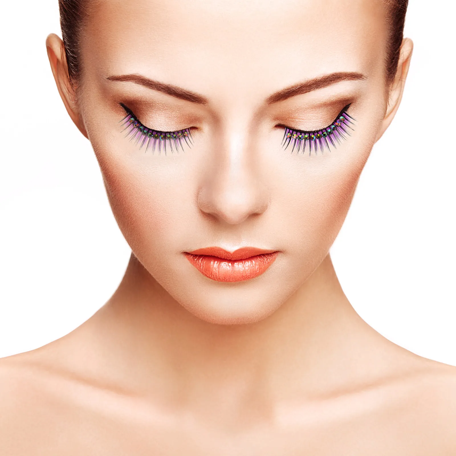 5 Pairs Lightweight High-Density False Eyelashes with Diamond Sparkle for Dramatic Full Eye-Opening Look